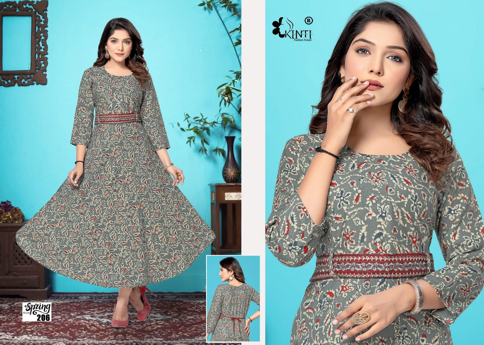 Spring Vo 8 By Kinti Long Designer Kurtis Catalog
